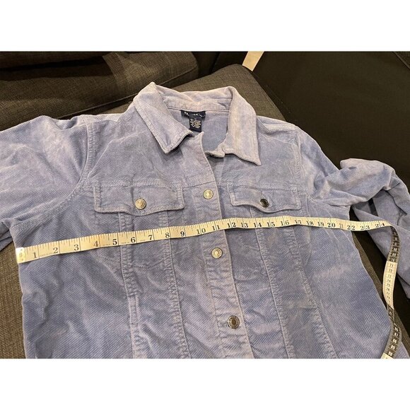 Vintage Light Blue Corduroy Snap Front Jacket Sz M - Picture 7 of 10
